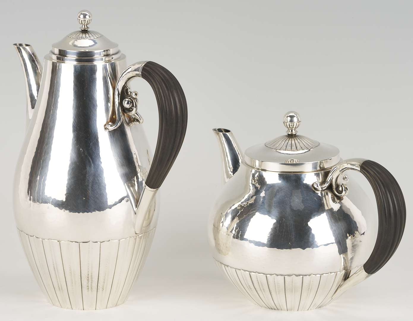 Lot 104: Georg Jensen Cosmos 4 Pc Tea Set, Johan Rohde Design