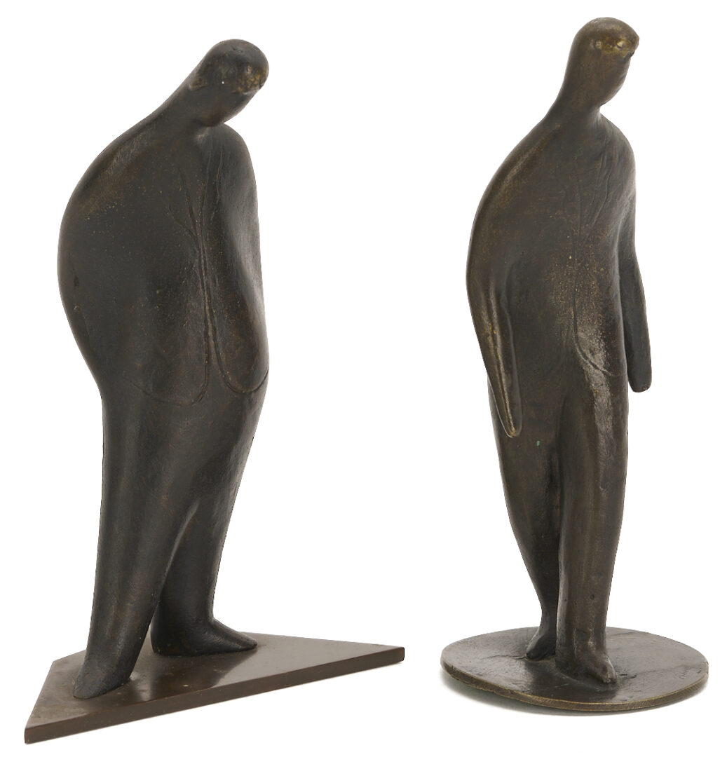Lot 1053: 3 Carl Aubock Sculptures, incl. Walking, Standing, and Leaning Figures