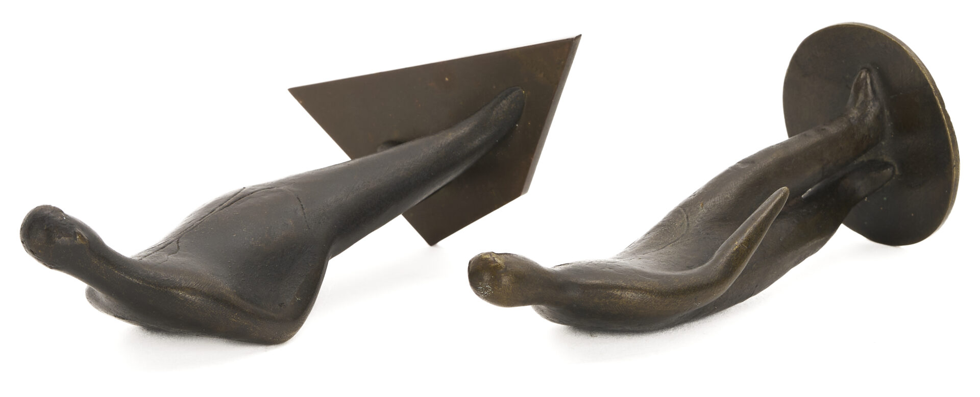 Lot 1053: 3 Carl Aubock Sculptures, incl. Walking, Standing, and Leaning Figures