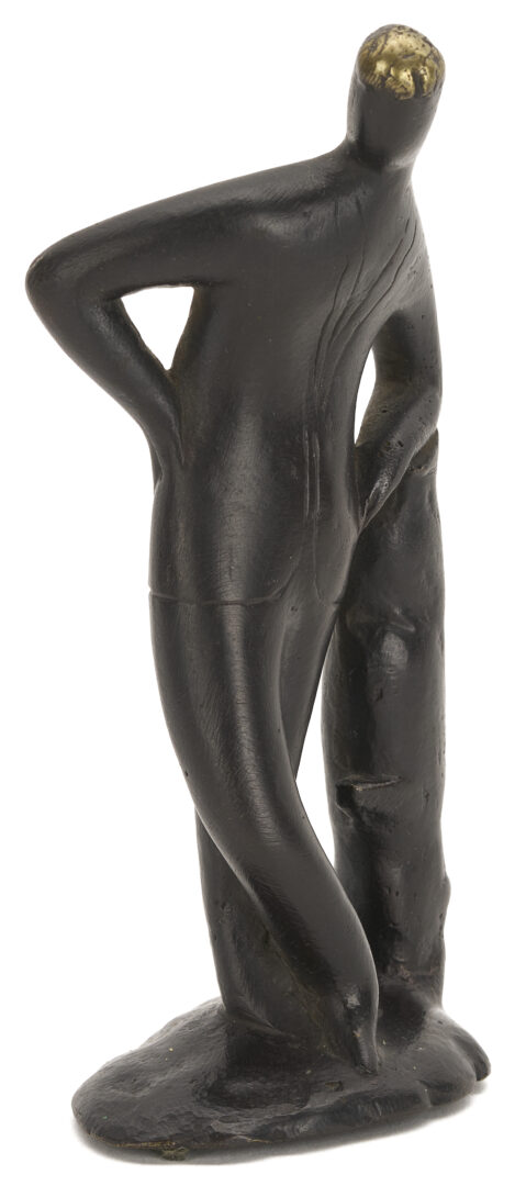 Lot 1053: 3 Carl Aubock Sculptures, incl. Walking, Standing, and Leaning Figures