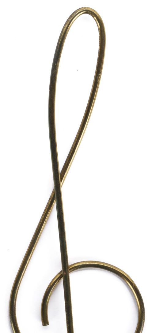 Lot 1054: 3 Carl Aubock Pieces, incl. Exhibition Book, Leaf Dish, and Treble Clef Paperclip