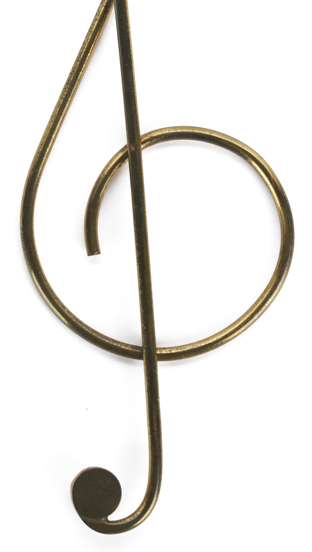 Lot 1054: 3 Carl Aubock Pieces, incl. Exhibition Book, Leaf Dish, and Treble Clef Paperclip