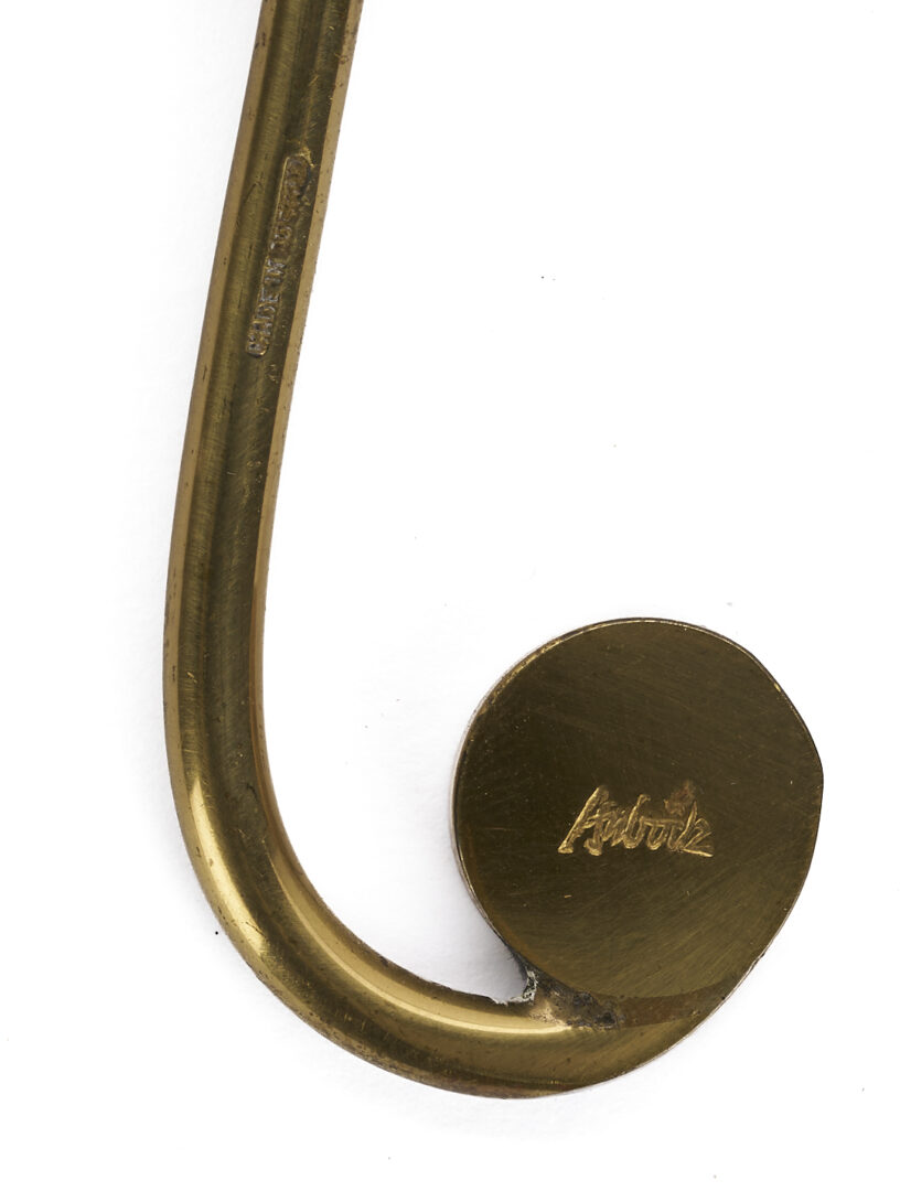 Lot 1054: 3 Carl Aubock Pieces, incl. Exhibition Book, Leaf Dish, and Treble Clef Paperclip