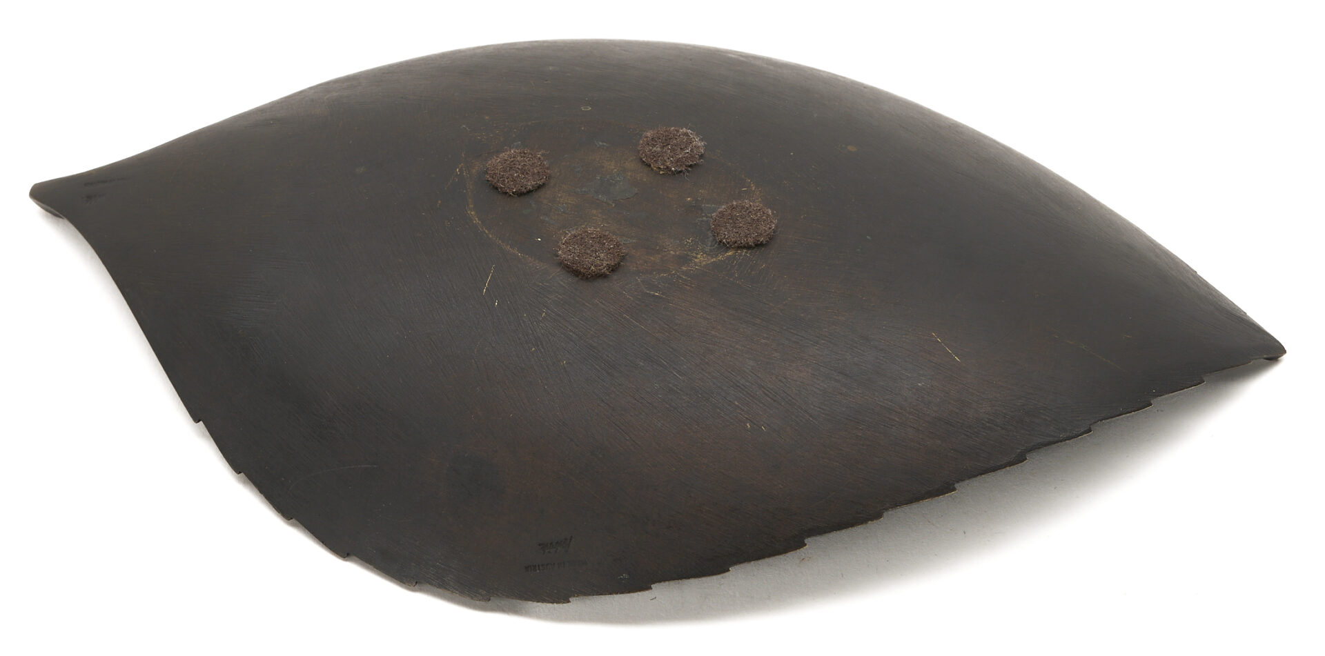 Lot 1054: 3 Carl Aubock Pieces, incl. Exhibition Book, Leaf Dish, and Treble Clef Paperclip