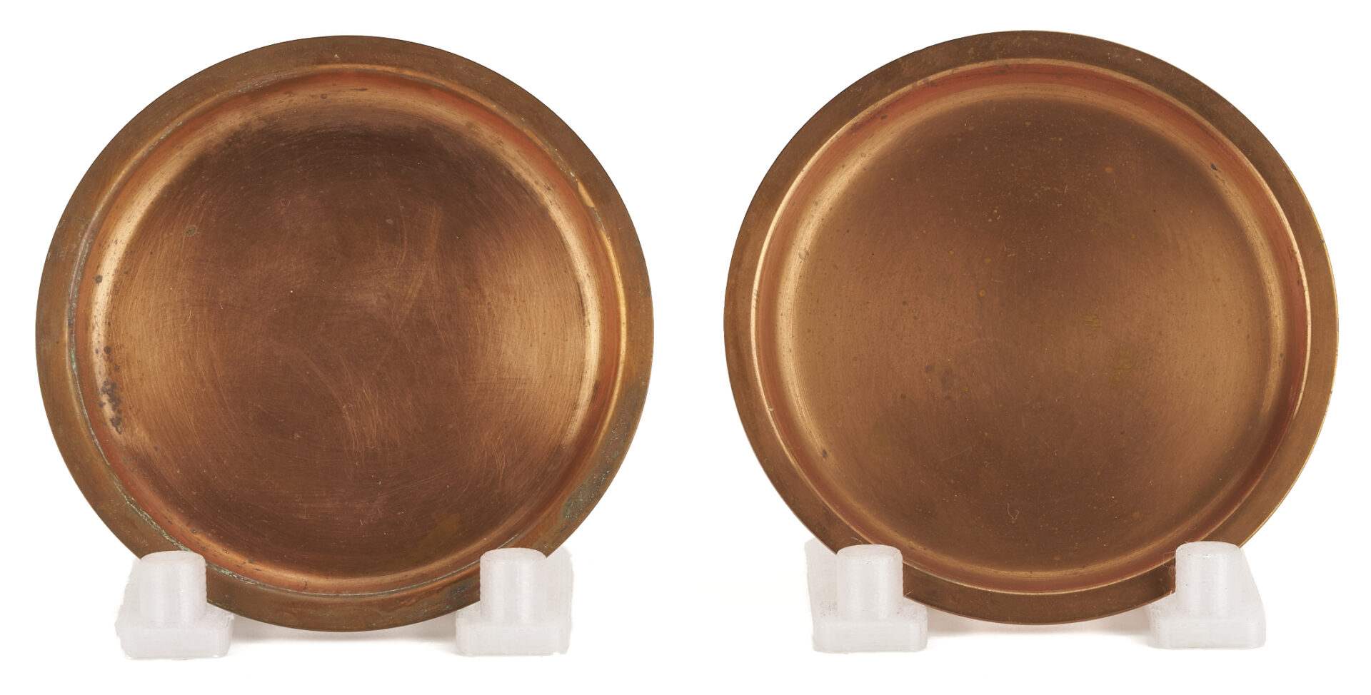 Lot 1056: Copper Kettle and 6 Copper Saucers, Attr. Carl Aubock