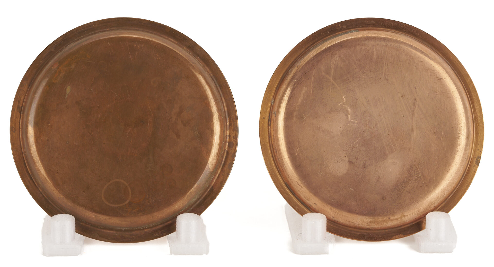 Lot 1056: Copper Kettle and 6 Copper Saucers, Attr. Carl Aubock