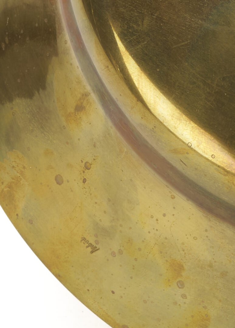 Lot 1057: 4 Pc. Carl Aubock – 2 Fish Bottle Openers, 1 Brass Bowl, and 1 Pan-Style Ashtray