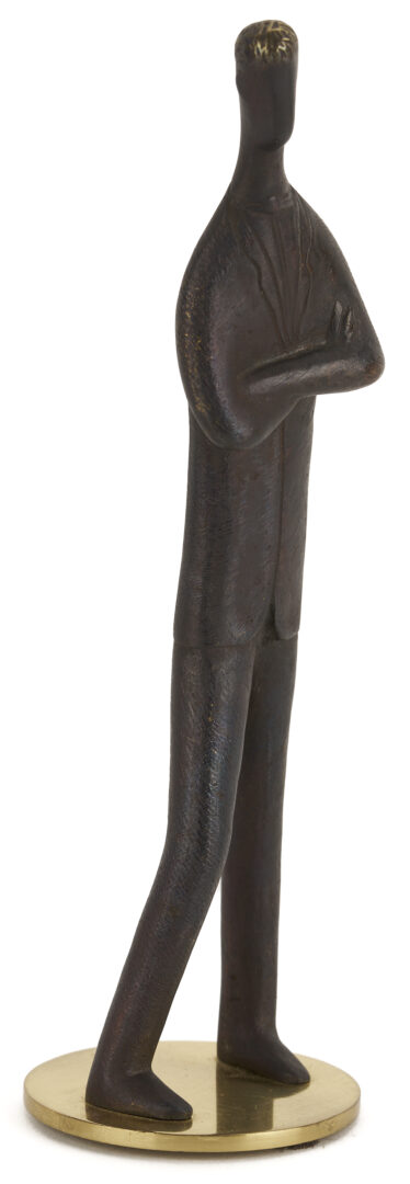 Lot 1058: Carl Aubock Sculpture “My Son” plus Austria Brass and Wood Box