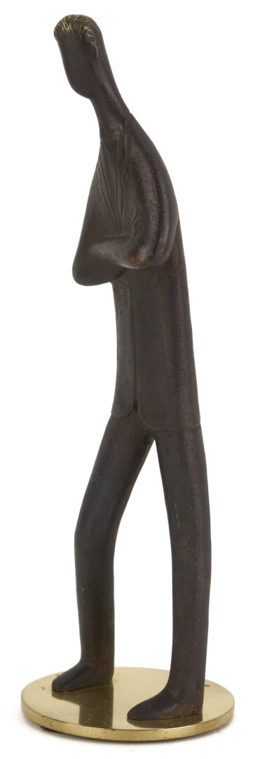 Lot 1058: Carl Aubock Sculpture “My Son” plus Austria Brass and Wood Box