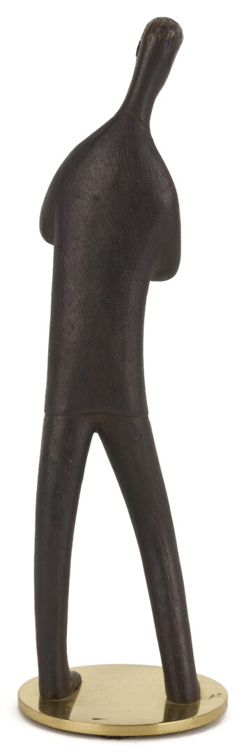 Lot 1058: Carl Aubock Sculpture “My Son” plus Austria Brass and Wood Box