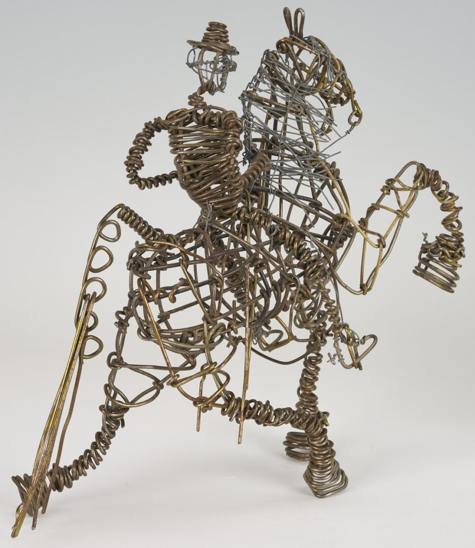 Lot 1059: 2 Vannoy Streeter Wire Sculptures: TN Walking Horse and Car