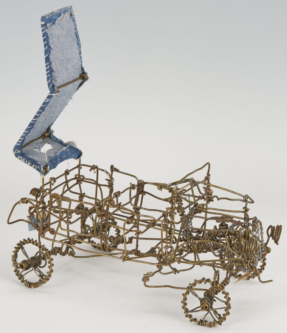 Lot 1059: 2 Vannoy Streeter Wire Sculptures: TN Walking Horse and Car