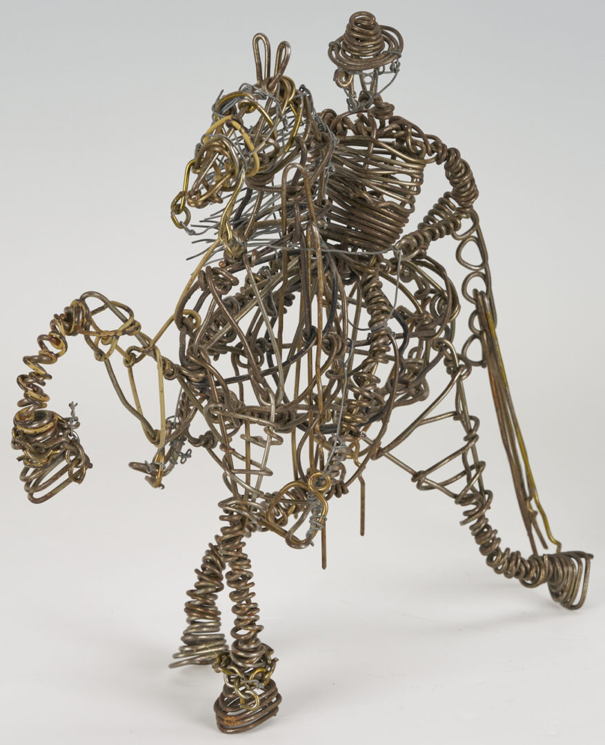 Lot 1059: 2 Vannoy Streeter Wire Sculptures: TN Walking Horse and Car