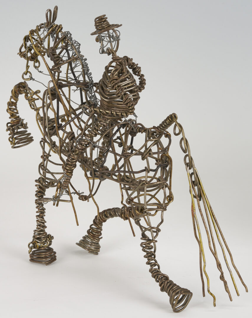 Lot 1059: 2 Vannoy Streeter Wire Sculptures: TN Walking Horse and Car