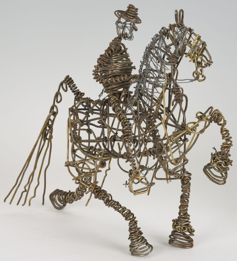 Lot 1059: 2 Vannoy Streeter Wire Sculptures: TN Walking Horse and Car