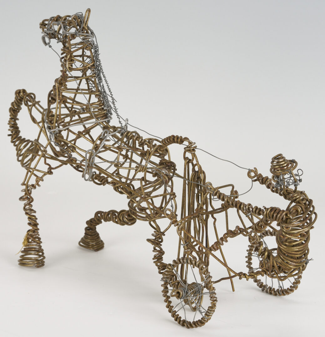 Lot 1060: Vannoy Streeter Wire Sculpture, Walking Horse & Sulky