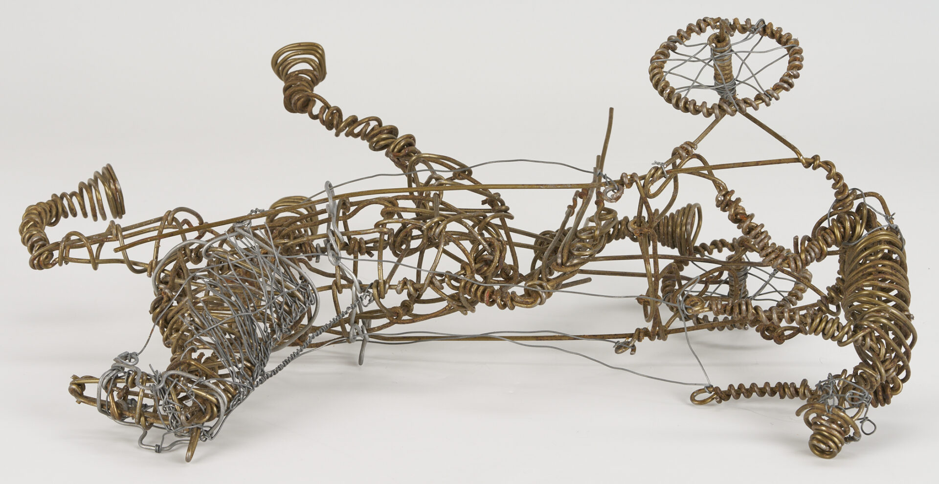 Lot 1060: Vannoy Streeter Wire Sculpture, Walking Horse & Sulky