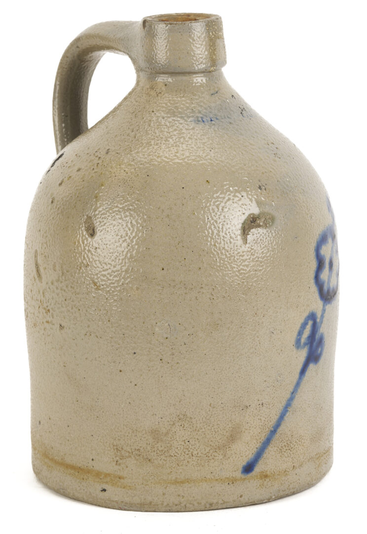 Lot 1064: 2 New York Stoneware Pottery Items: M. Woodruff Cortland & White’s Utica