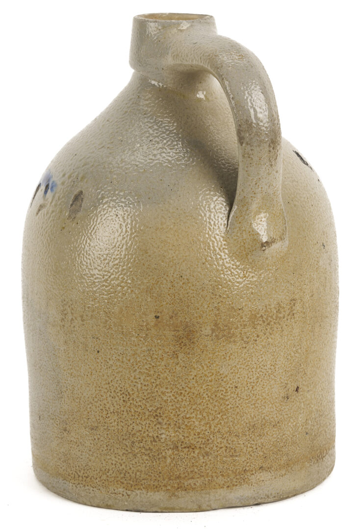 Lot 1064: 2 New York Stoneware Pottery Items: M. Woodruff Cortland & White’s Utica