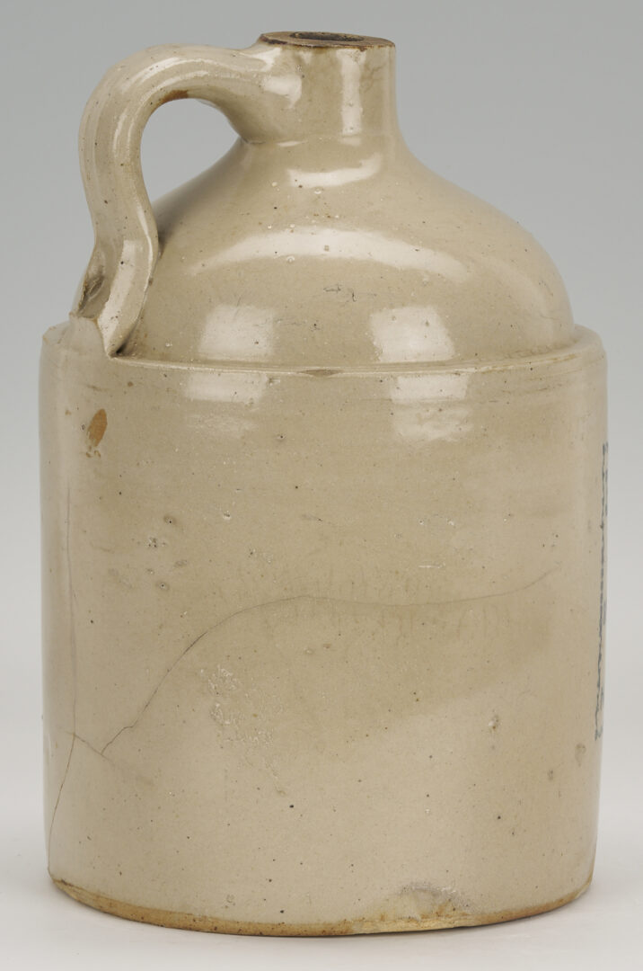 Lot 1066: Nashville Stoneware Advertising Pottery Jug, Peerless Distillery, M. Ryan
