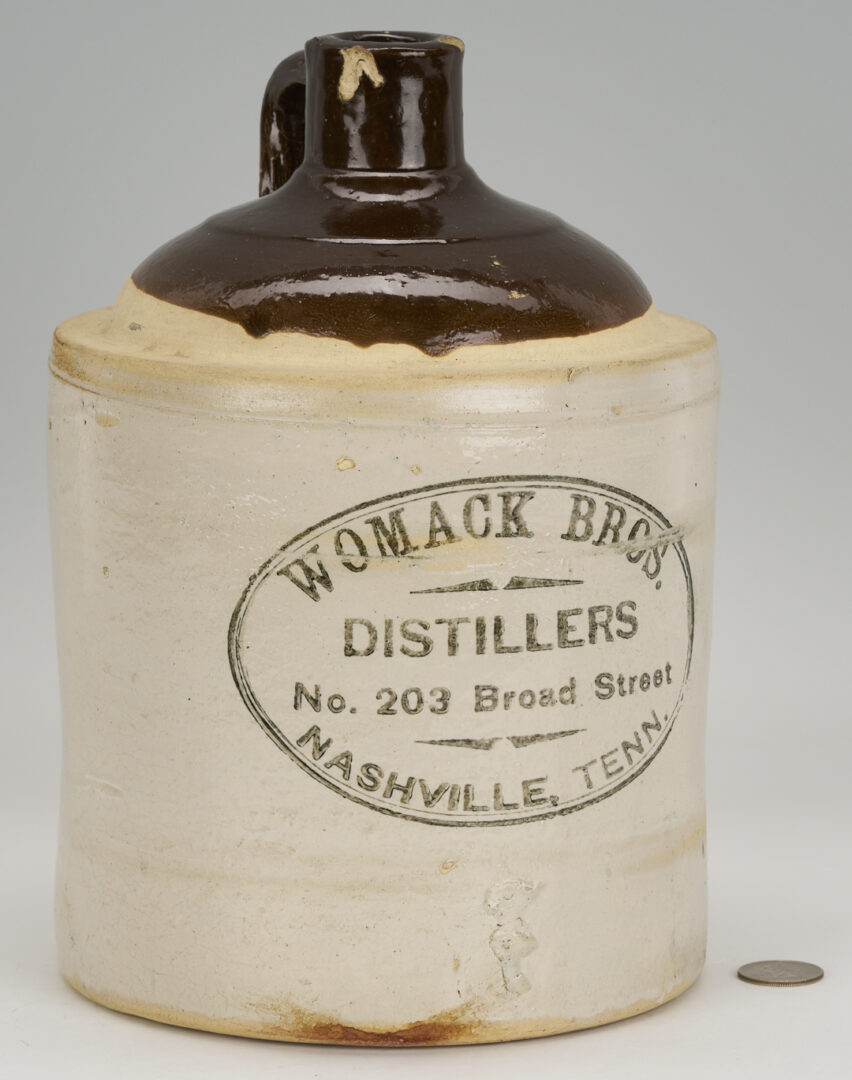 Lot 1067: Nashville Whiskey Jug, Womack Bros. Distillers