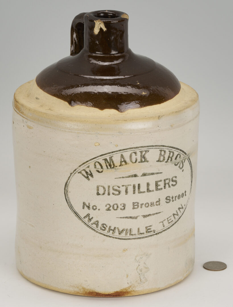 Lot 1067: Nashville Whiskey Jug, Womack Bros. Distillers