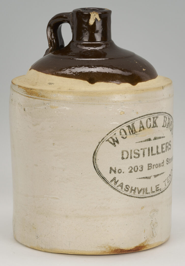 Lot 1067: Nashville Whiskey Jug, Womack Bros. Distillers