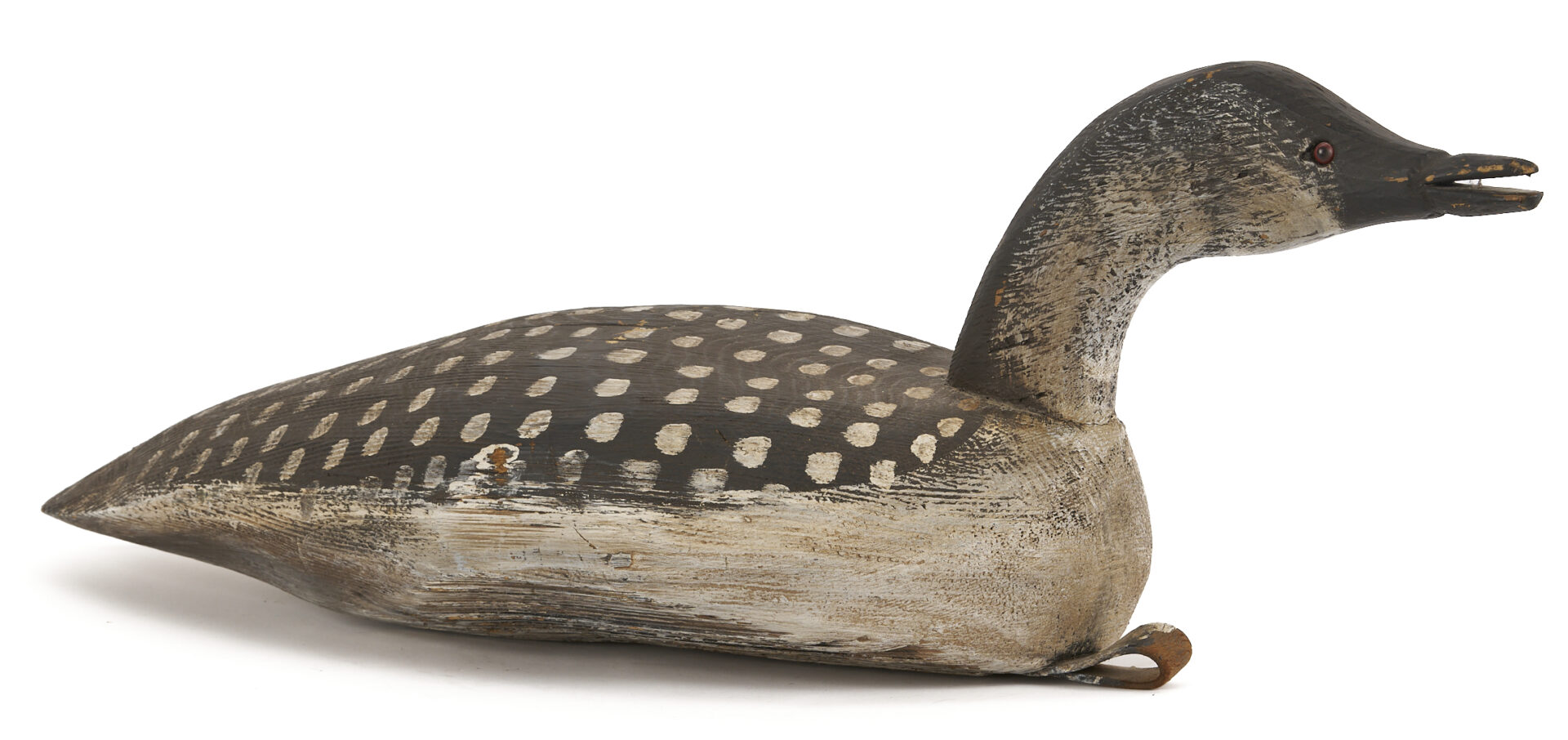 Lot 1068: Folk Art Painted Loon Decoy and Cow