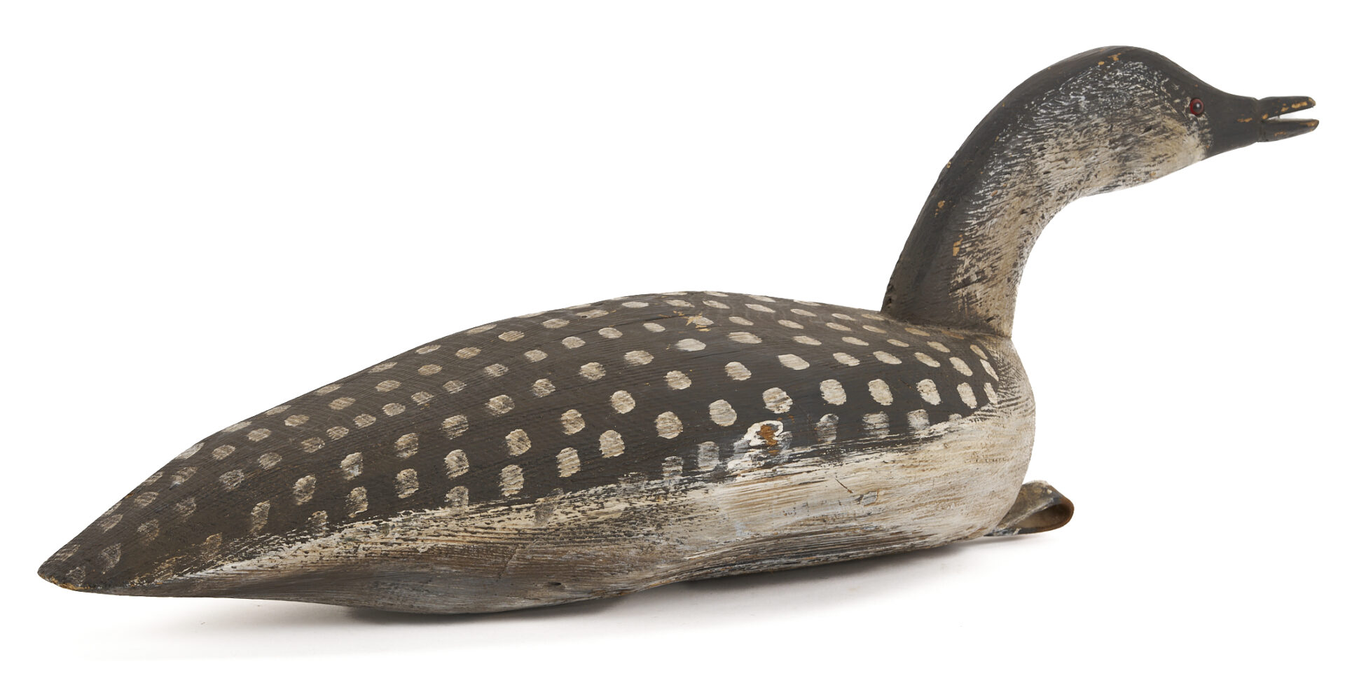 Lot 1068: Folk Art Painted Loon Decoy and Cow
