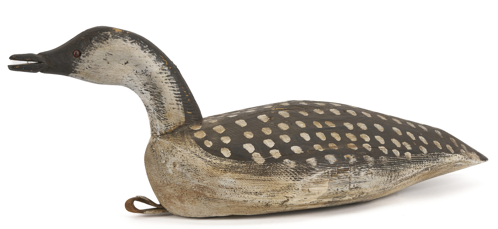 Lot 1068: Folk Art Painted Loon Decoy and Cow