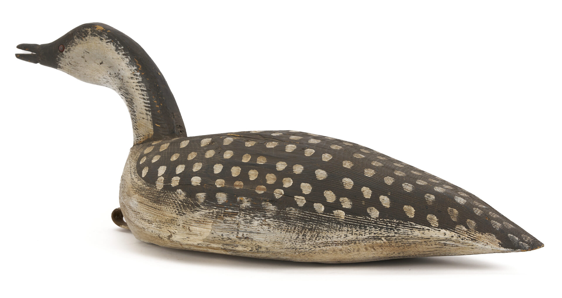 Lot 1068: Folk Art Painted Loon Decoy and Cow
