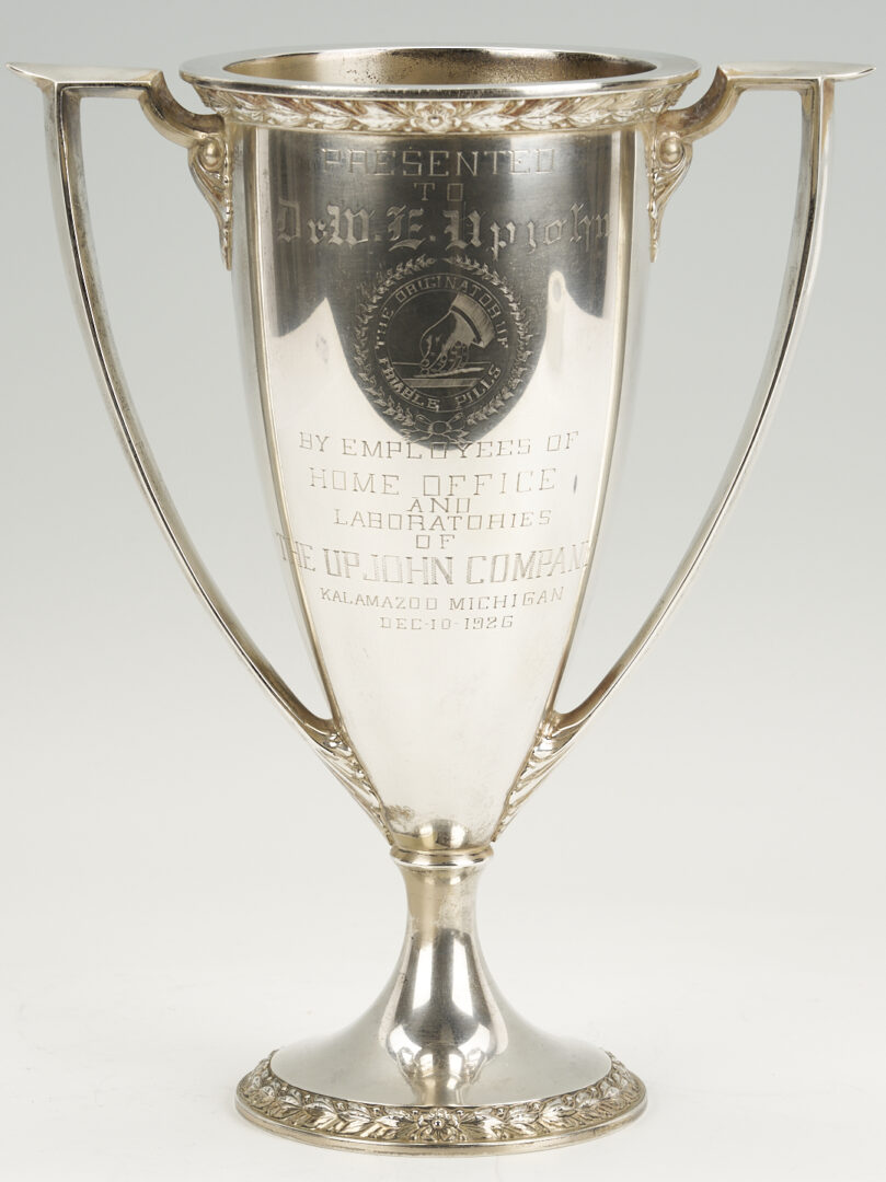 Lot 106: 2 Sterling Silver Trophies Presented to Dr. Wm. Upjohn, 1920s