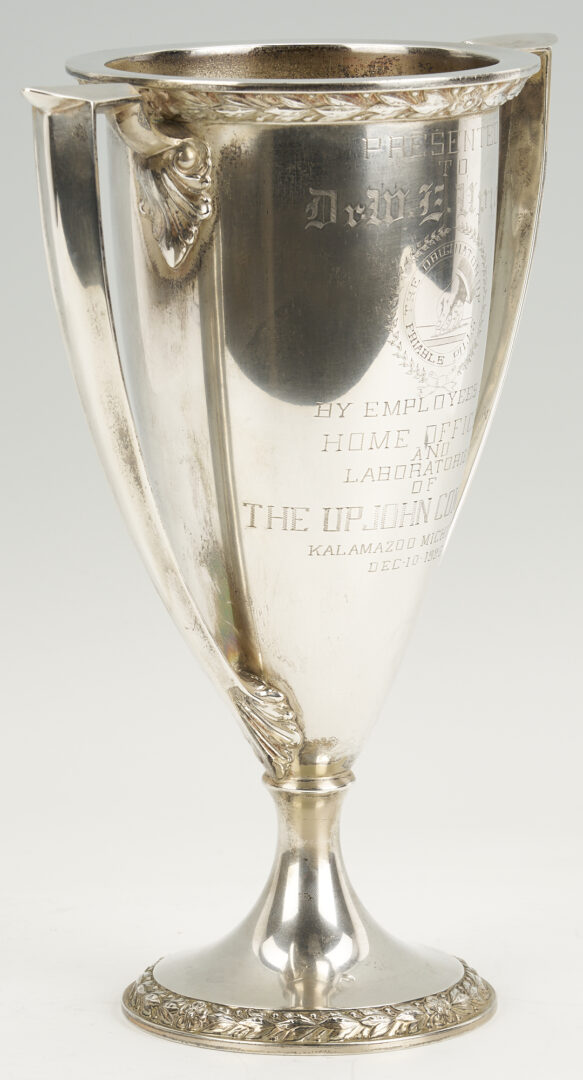Lot 106: 2 Sterling Silver Trophies Presented to Dr. Wm. Upjohn, 1920s