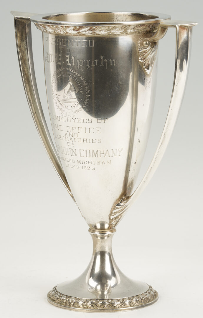 Lot 106: 2 Sterling Silver Trophies Presented to Dr. Wm. Upjohn, 1920s