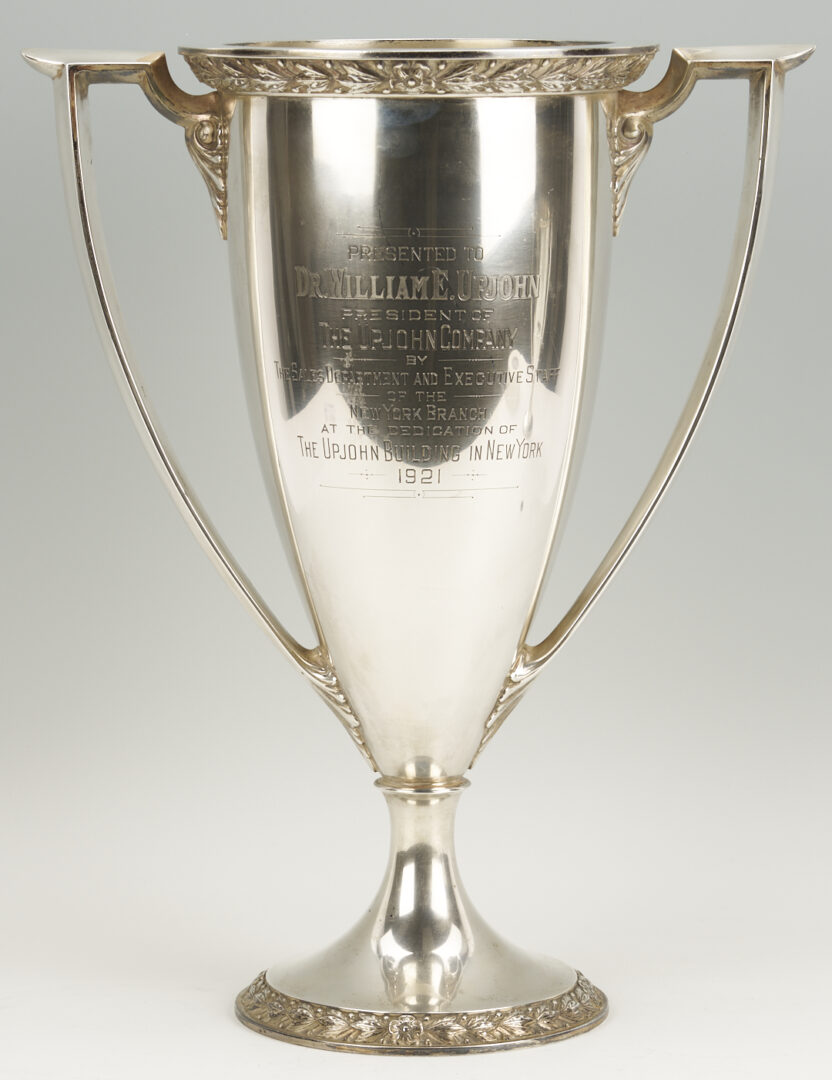 Lot 106: 2 Sterling Silver Trophies Presented to Dr. Wm. Upjohn, 1920s