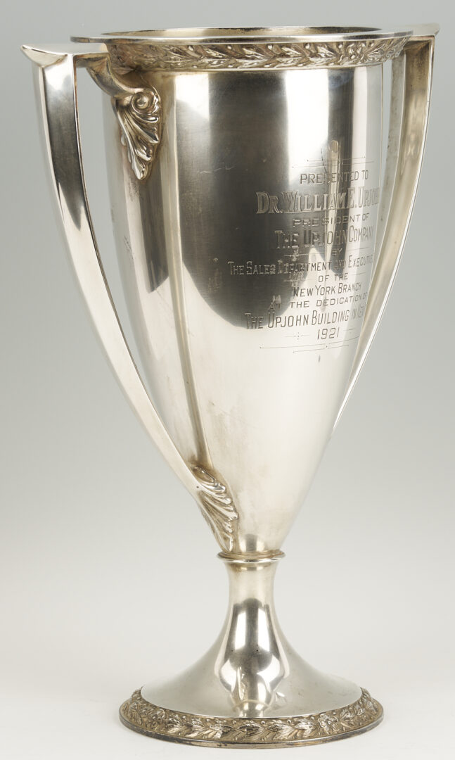 Lot 106: 2 Sterling Silver Trophies Presented to Dr. Wm. Upjohn, 1920s