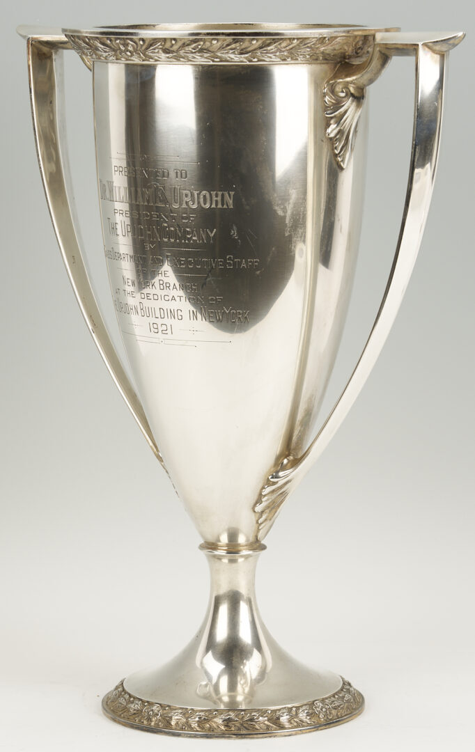 Lot 106: 2 Sterling Silver Trophies Presented to Dr. Wm. Upjohn, 1920s