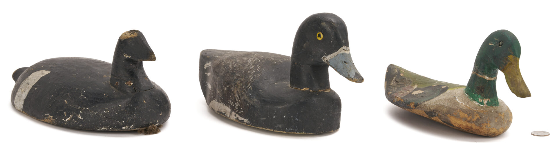 Lot 1070: 3 Assorted Decoys: 1 LA Mallard plus 2 Illinois River