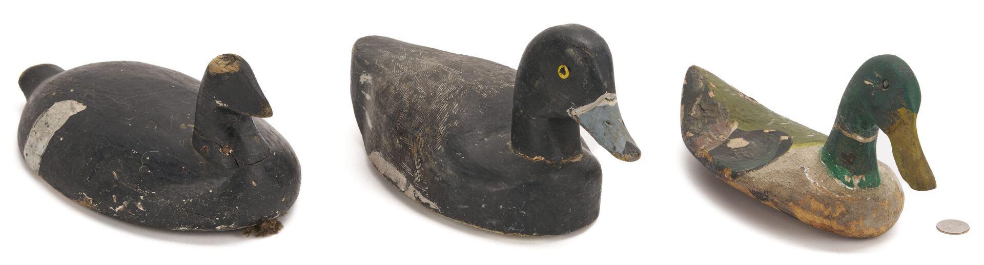 Lot 1070: 3 Assorted Decoys: 1 LA Mallard plus 2 Illinois River