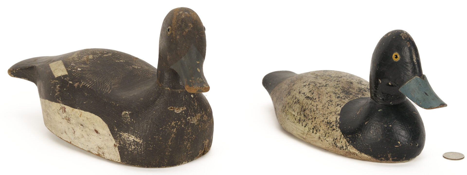 Lot 1072: 2 Carved & Painted Duck Decoys,  Borenz & Ward