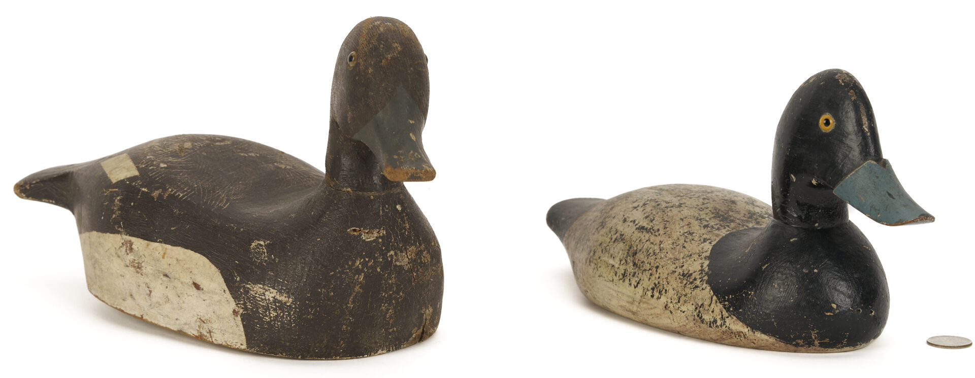 Lot 1072: 2 Carved & Painted Duck Decoys,  Borenz & Ward