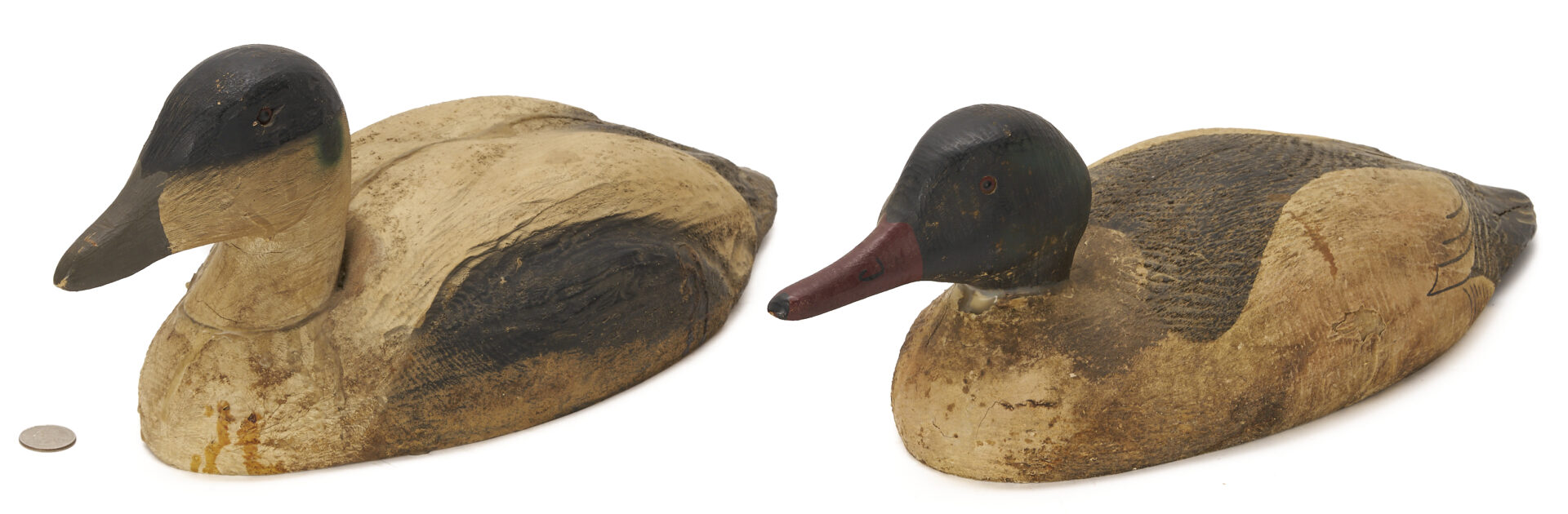 Lot 1073: 2 Herters Duck Decoys, 1893 Series – Merganser and Eider