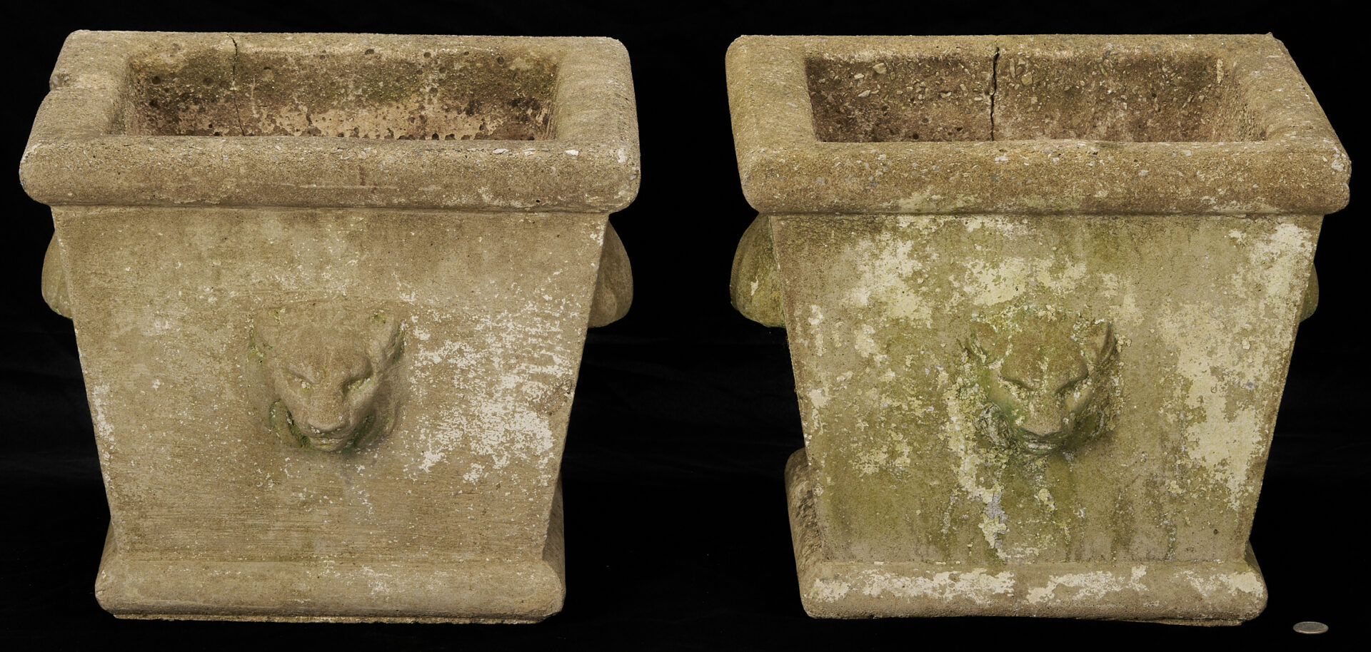 Lot 1074: Pair of American Cast Stone Planters, Callahan Family of Knoxville, TN