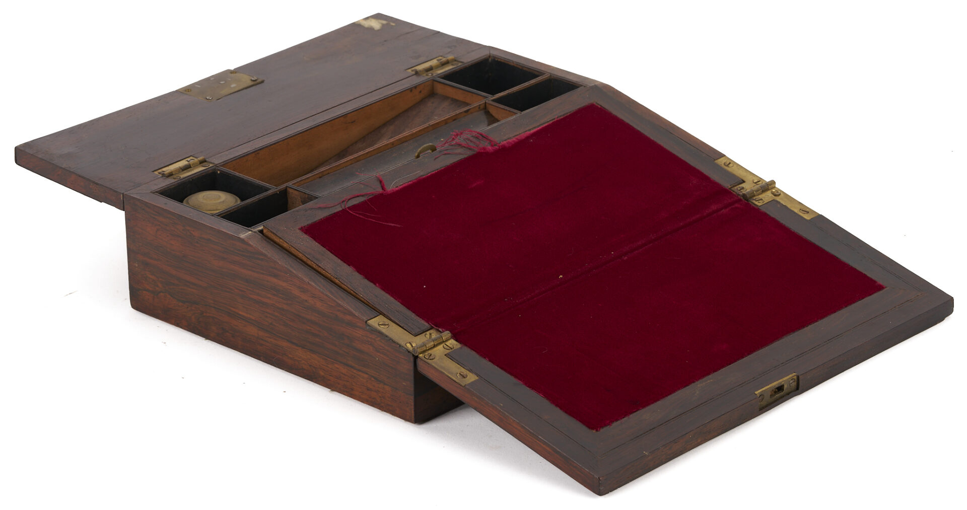 Lot 1079: 3 Brass Bound and Inlaid Wooden Boxes