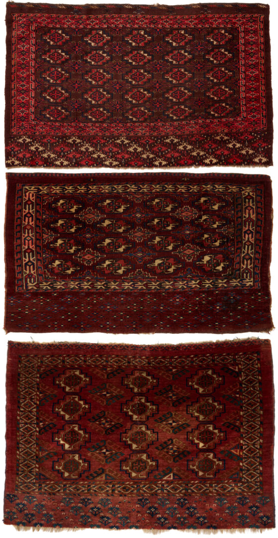 Lot 1083: 3 Antique Turkman Tribal Chuvals, Incl. Tekke & Yomud