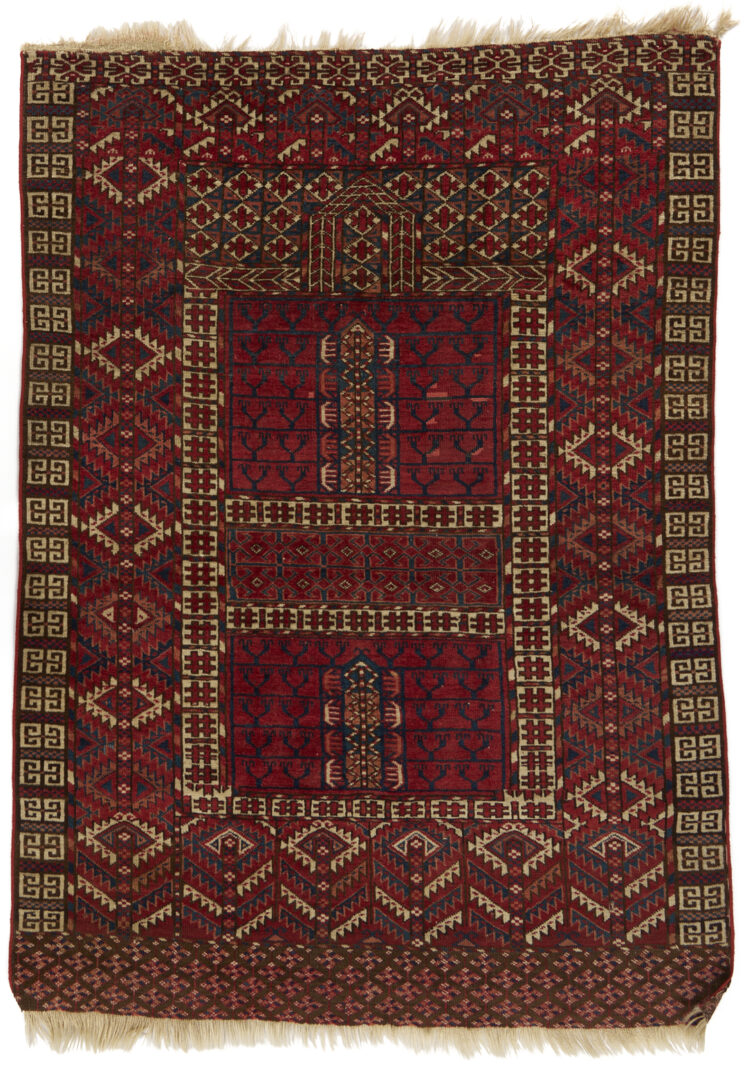 Lot 1084: Antique Turkmen Tekke Ensi Rug, Bird-Head Design