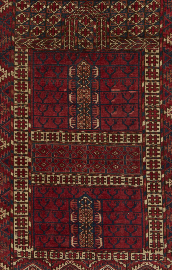 Lot 1084: Antique Turkmen Tekke Ensi Rug, Bird-Head Design