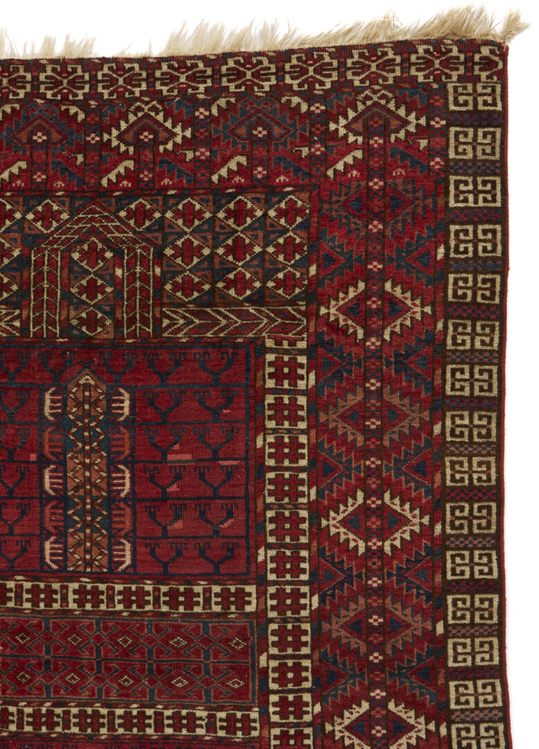 Lot 1084: Antique Turkmen Tekke Ensi Rug, Bird-Head Design