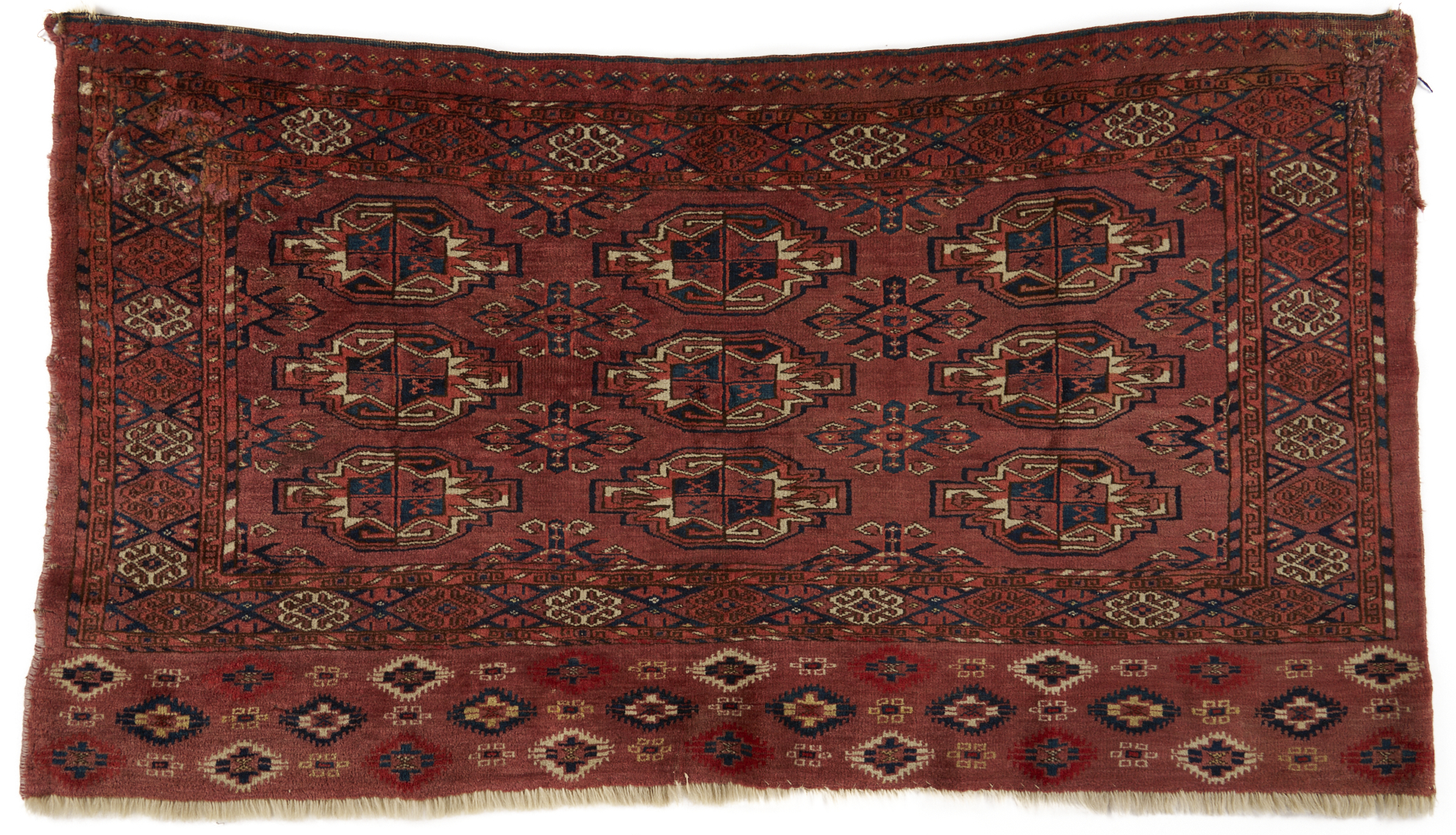 Lot 1087: 2 Antique Turkmen Tribal Chuval Weavings, Yomud & Tekke