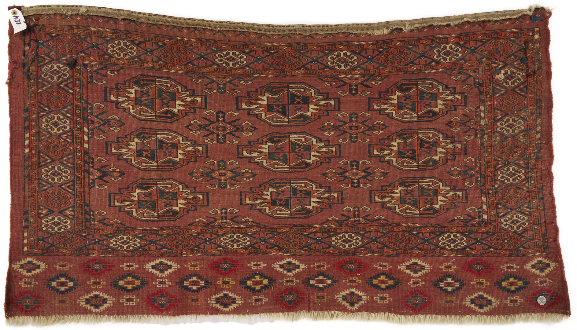 Lot 1087: 2 Antique Turkmen Tribal Chuval Weavings, Yomud & Tekke